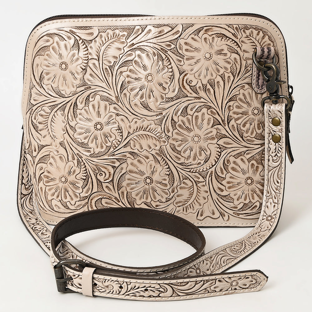 ADBG1138 American Darling Hand Tooled Floral Leather Crossbody Bag Western Purse