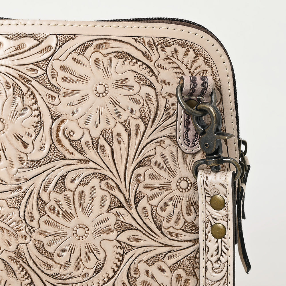 ADBG1138 American Darling Hand Tooled Floral Leather Crossbody Bag Western Purse