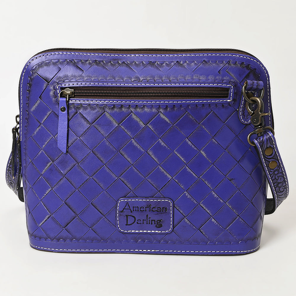 ADBG1138 American Darling Hand Tooled Floral Leather Crossbody Bag Western Purse