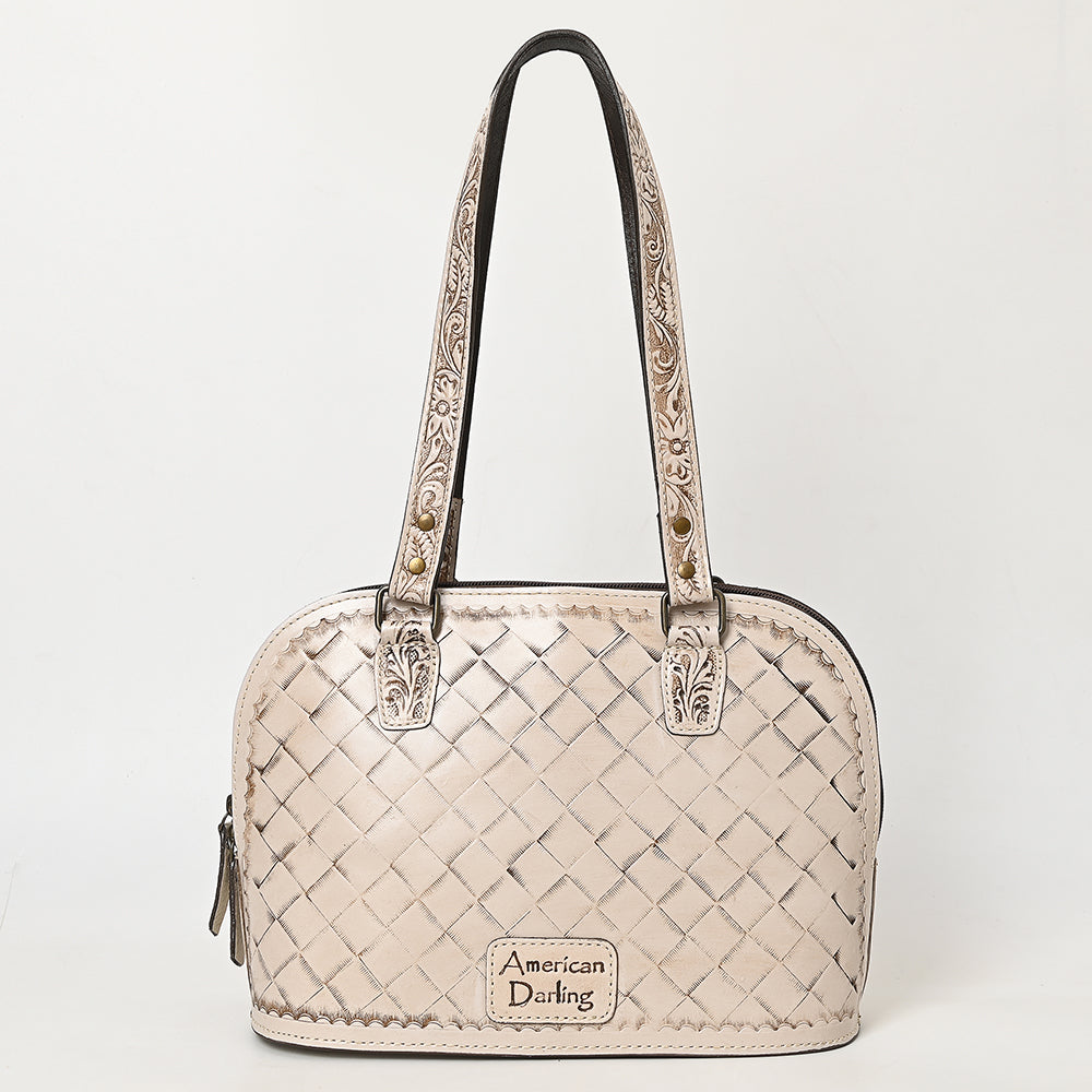 ADBG1139 American Darling Hand Tooled Floral Leather Tote Bag Western Purse