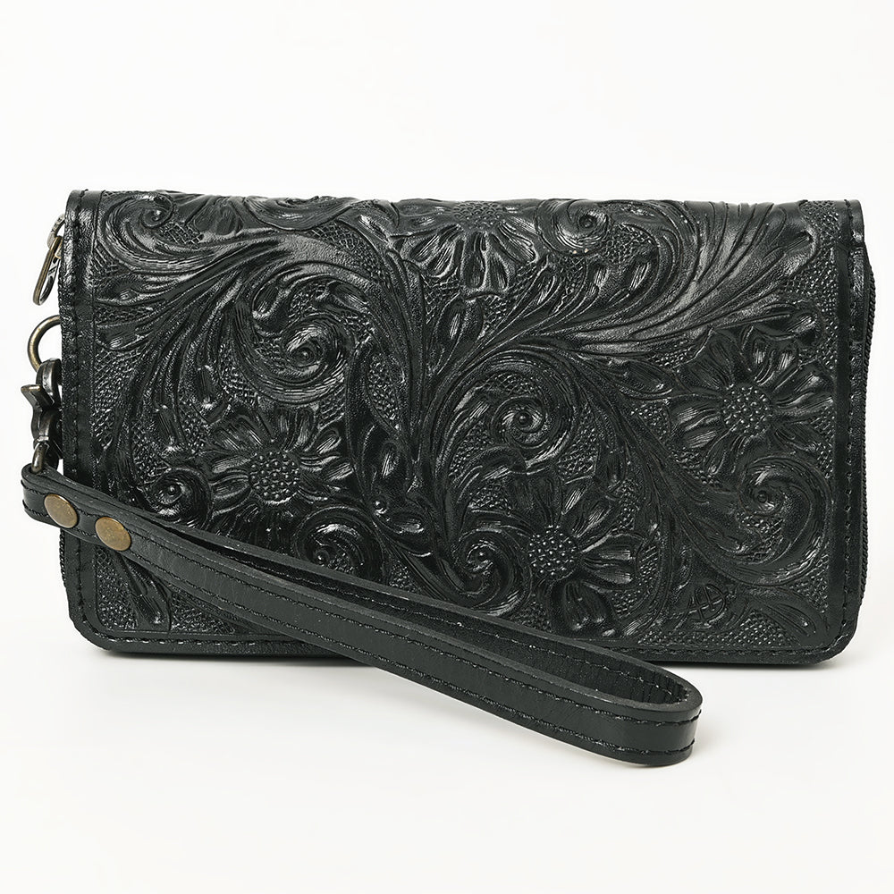 ADBG1140 American Darling Hand-Tooled Western Leather Clutch Bag - Genuine Carved Artisan Womens Wristlet
