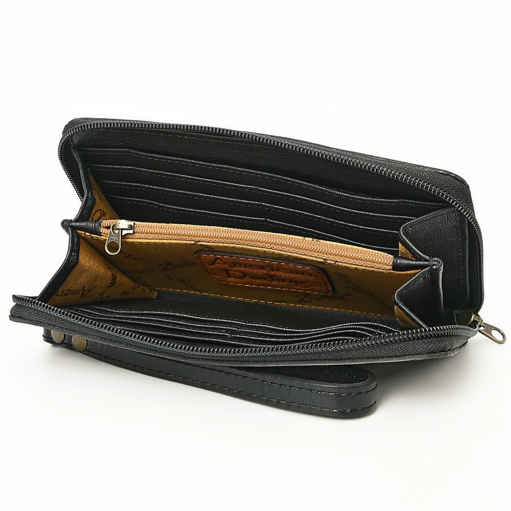 ADBG1140 American Darling Hand-Tooled Western Leather Clutch Bag - Genuine Carved Artisan Womens Wristlet