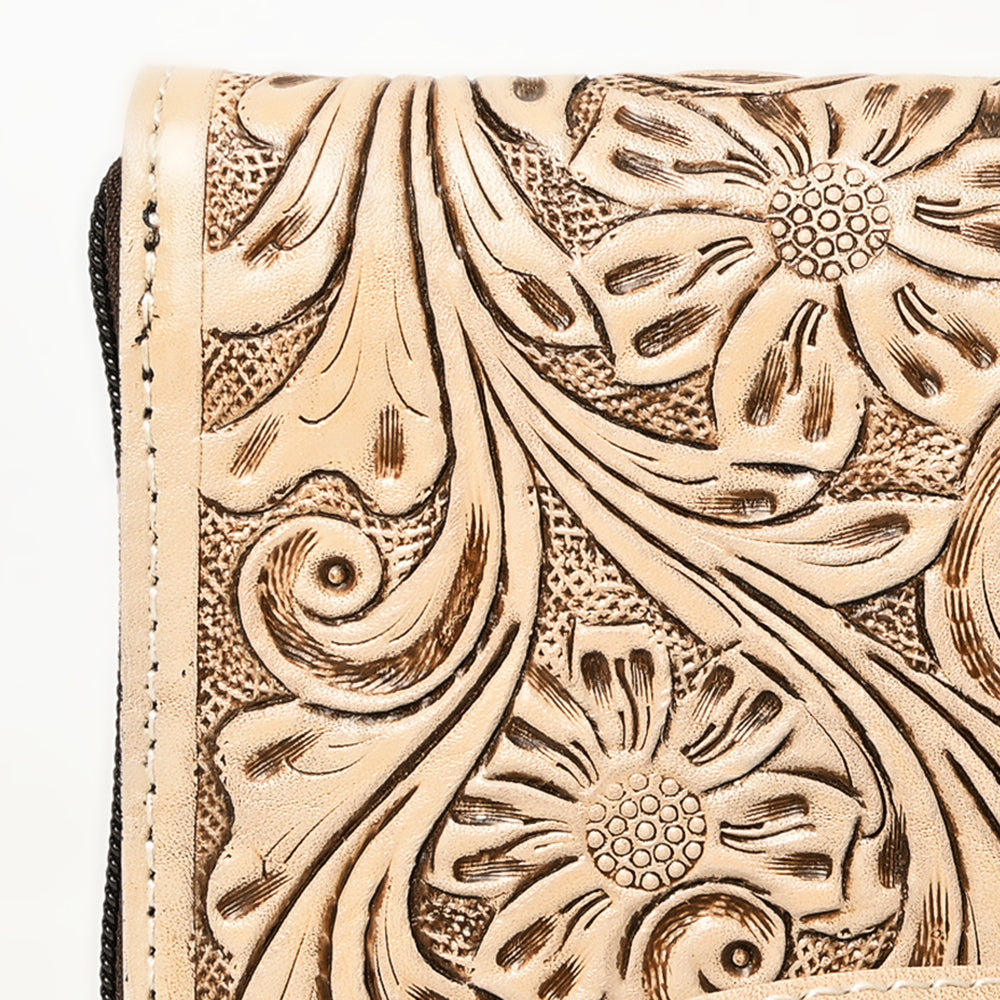 ADBG1140 American Darling Hand-Tooled Western Leather Clutch Bag - Genuine Carved Artisan Womens Wristlet