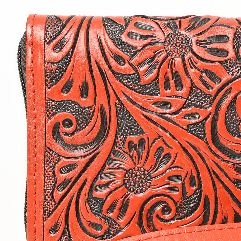 ADBG1140 American Darling Hand-Tooled Western Leather Clutch Bag - Genuine Carved Artisan Womens Wristlet