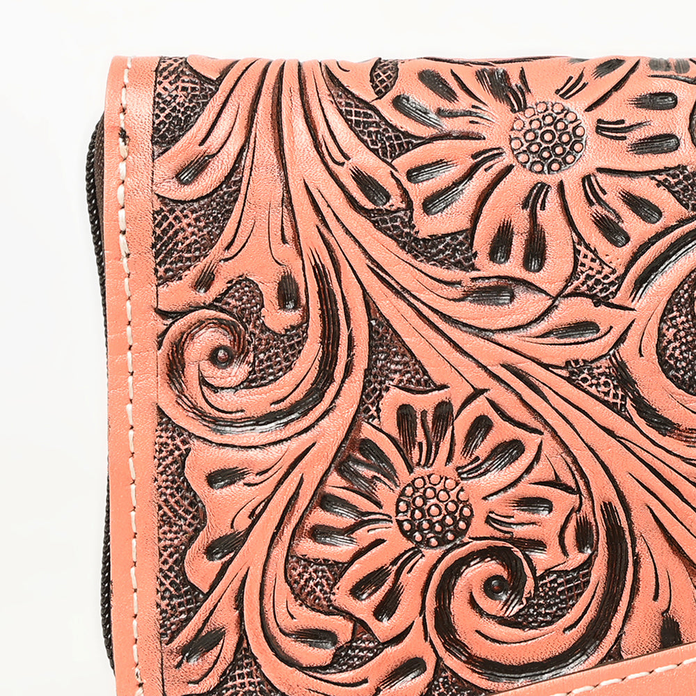 ADBG1140 American Darling Hand-Tooled Western Leather Clutch Bag - Genuine Carved Artisan Womens Wristlet