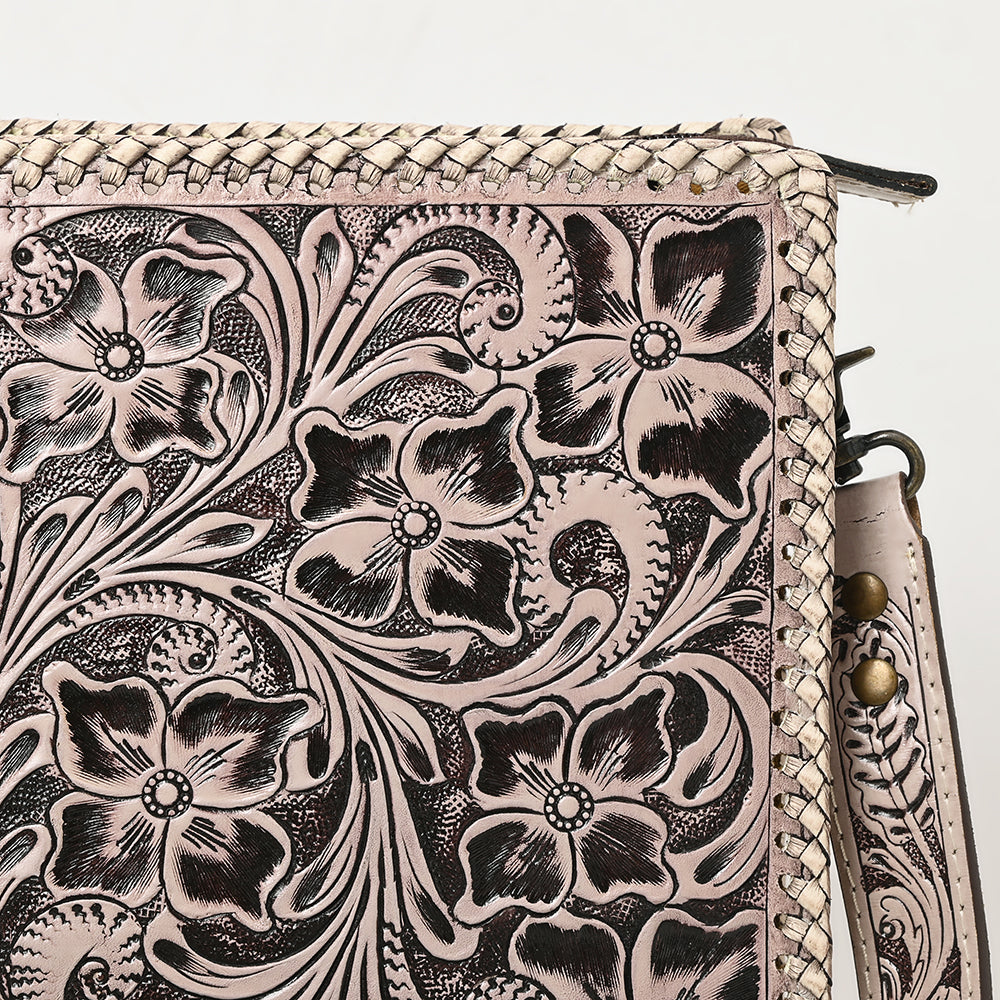 ADBG1235 American Darling Hand-Tooled Western Leather Crossbody Bag - Genuine Floral Carved Artisan Purse