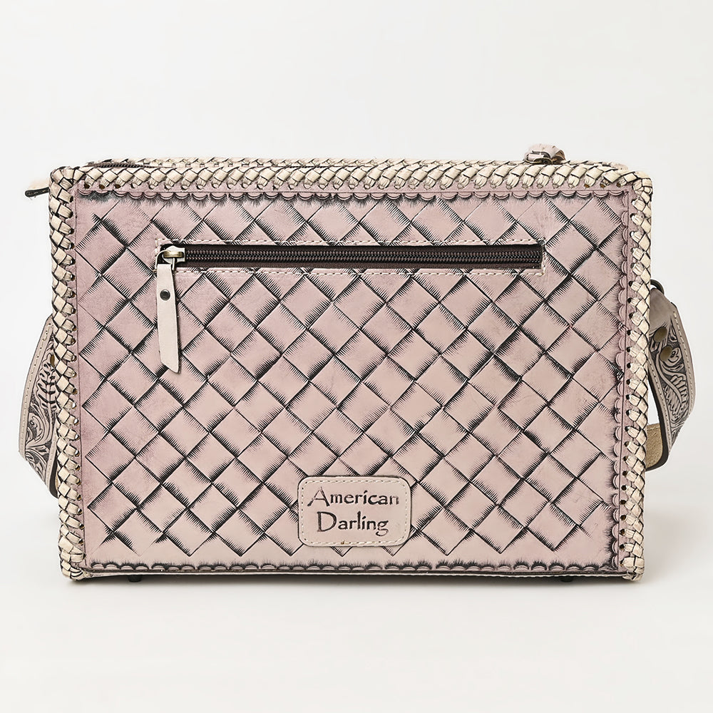 ADBG1235 American Darling Hand-Tooled Western Leather Crossbody Bag - Genuine Floral Carved Artisan Purse