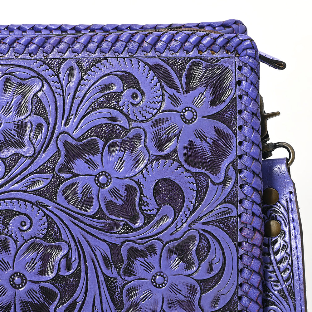 ADBG1235 American Darling Hand-Tooled Western Leather Crossbody Bag - Genuine Floral Carved Artisan Purse