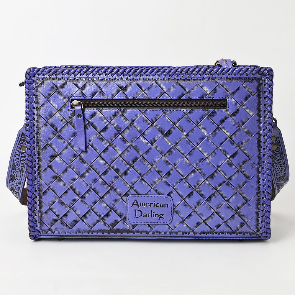 ADBG1235 American Darling Hand-Tooled Western Leather Crossbody Bag - Genuine Floral Carved Artisan Purse