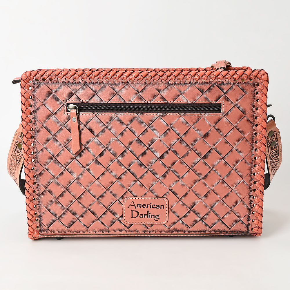 ADBG1235 American Darling Hand-Tooled Western Leather Crossbody Bag - Genuine Floral Carved Artisan Purse