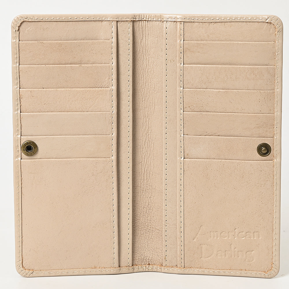 ADBG1269 American Darling Hand-Tooled Genuine Leather Western Wallet Handbag - Floral Carved Women’s Wallet