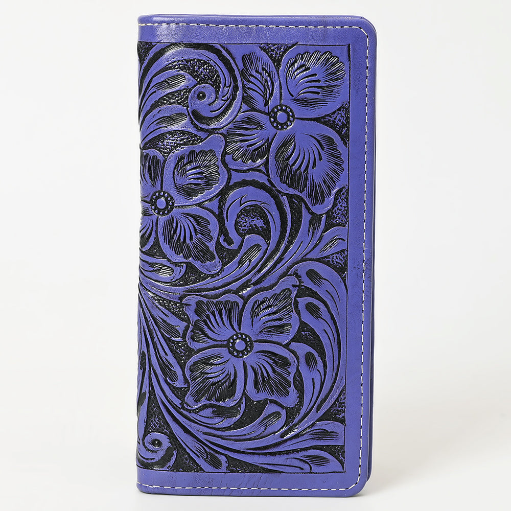 ADBG1269 American Darling Hand-Tooled Genuine Leather Western Wallet Handbag - Floral Carved Women’s Wallet