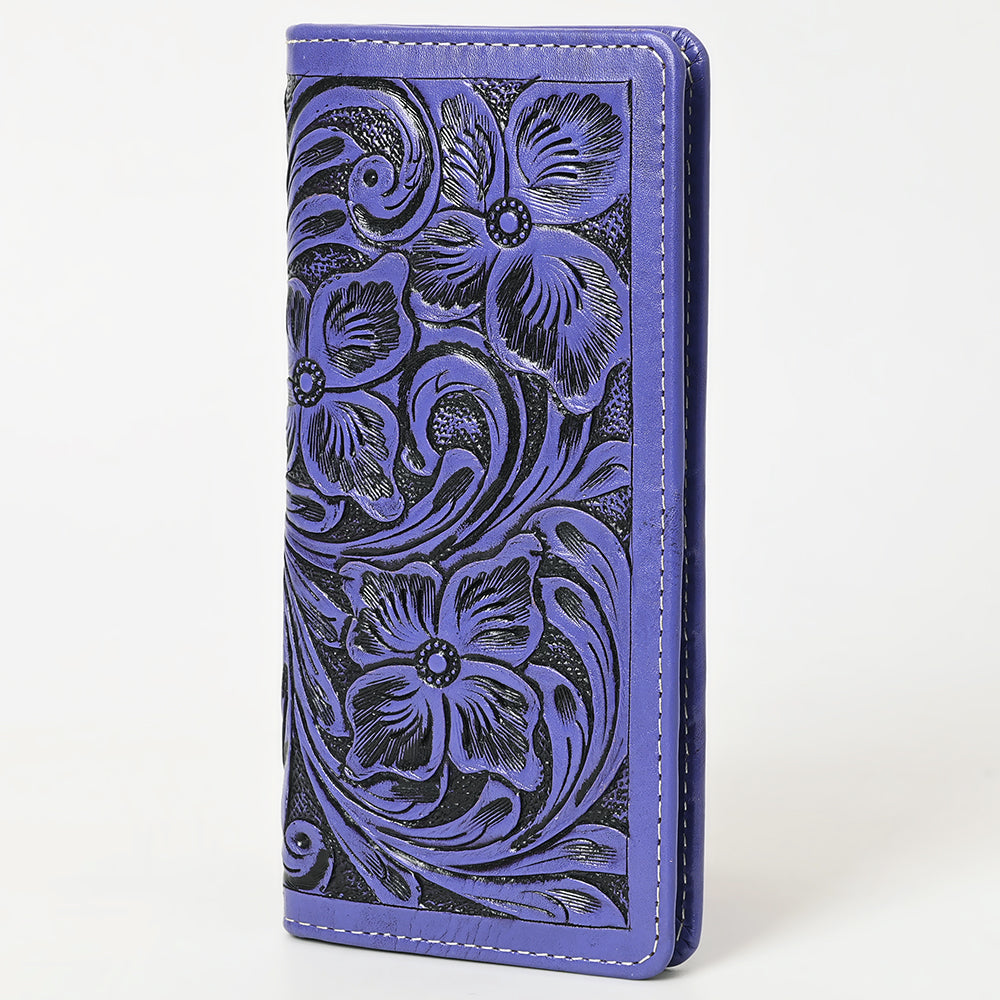 ADBG1269 American Darling Hand-Tooled Genuine Leather Western Wallet Handbag - Floral Carved Women’s Wallet