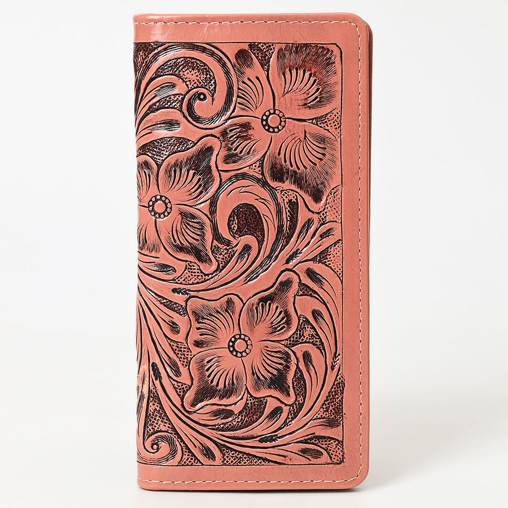 ADBG1269 American Darling Hand-Tooled Genuine Leather Western Wallet Handbag - Floral Carved Women’s Wallet