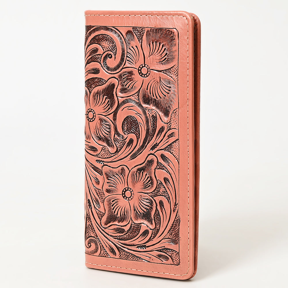 ADBG1269 American Darling Hand-Tooled Genuine Leather Western Wallet Handbag - Floral Carved Women’s Wallet