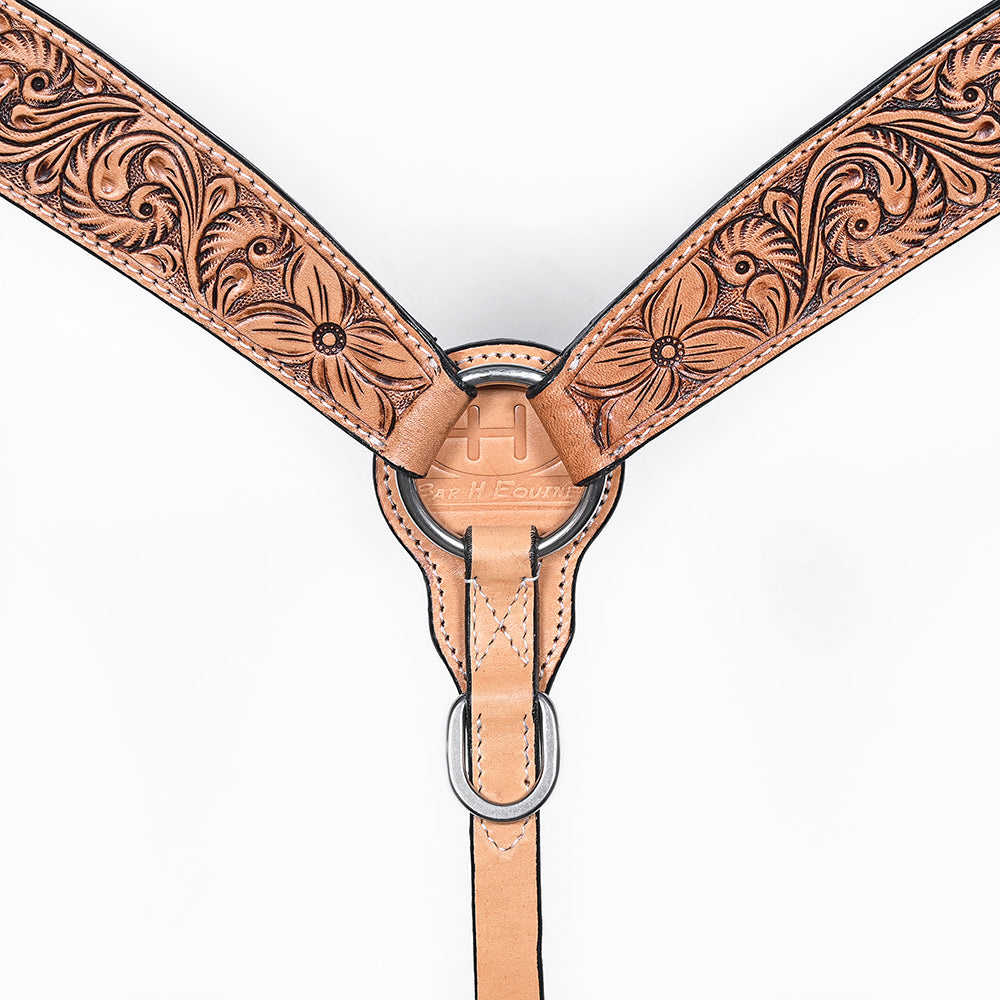 BER408-Western Leather Breast Collar