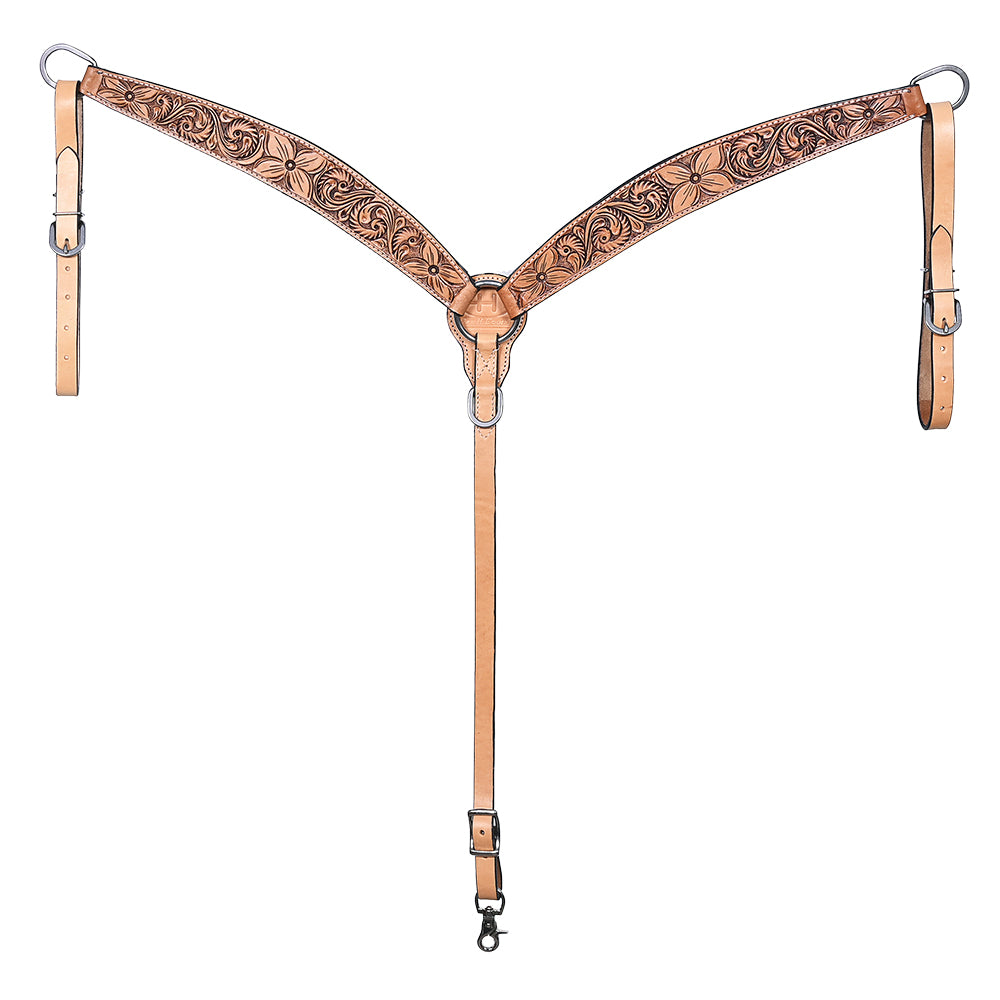 BER408-Western Leather Breast Collar