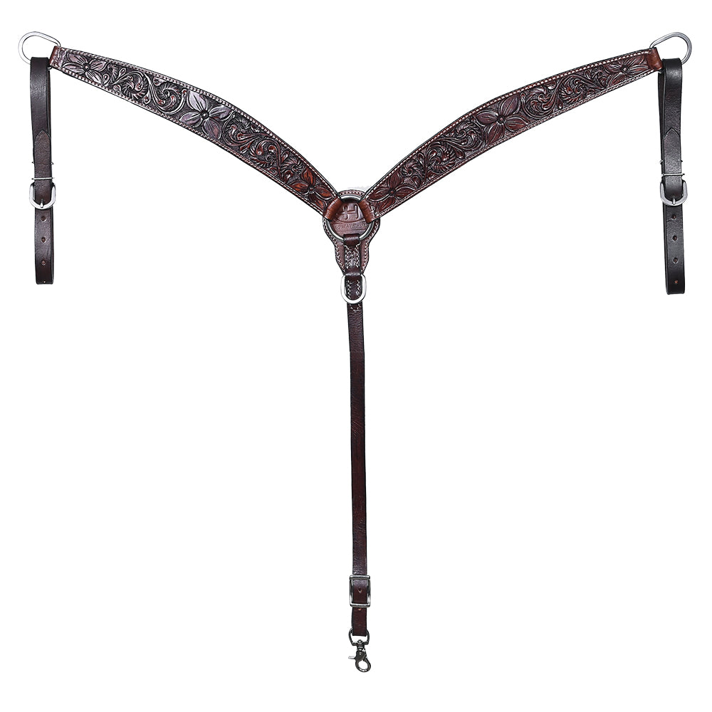 BER409-Western Leather Breast Collar