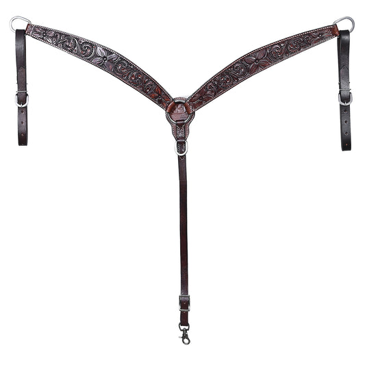 BER409-Western Leather Breast Collar