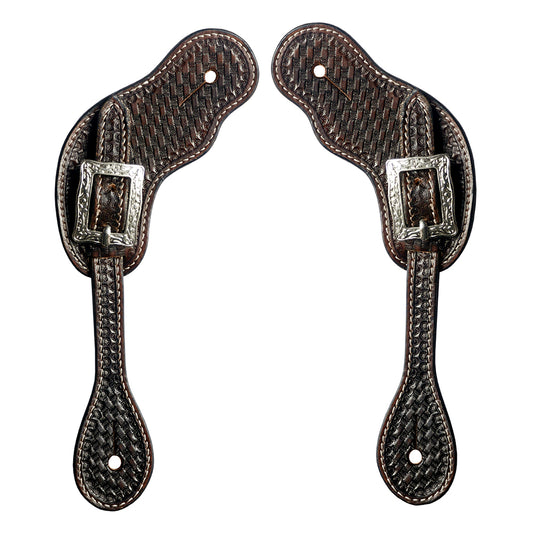 BER411-Western American Leather Spur Strap