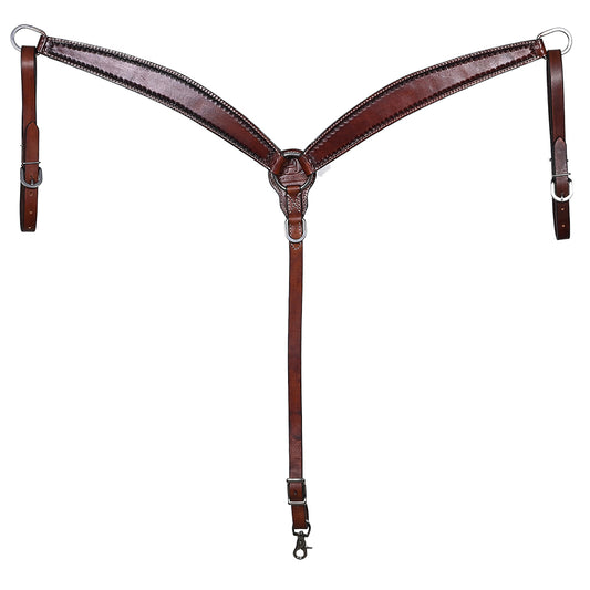 BER459-Western Leather Breast Collar
