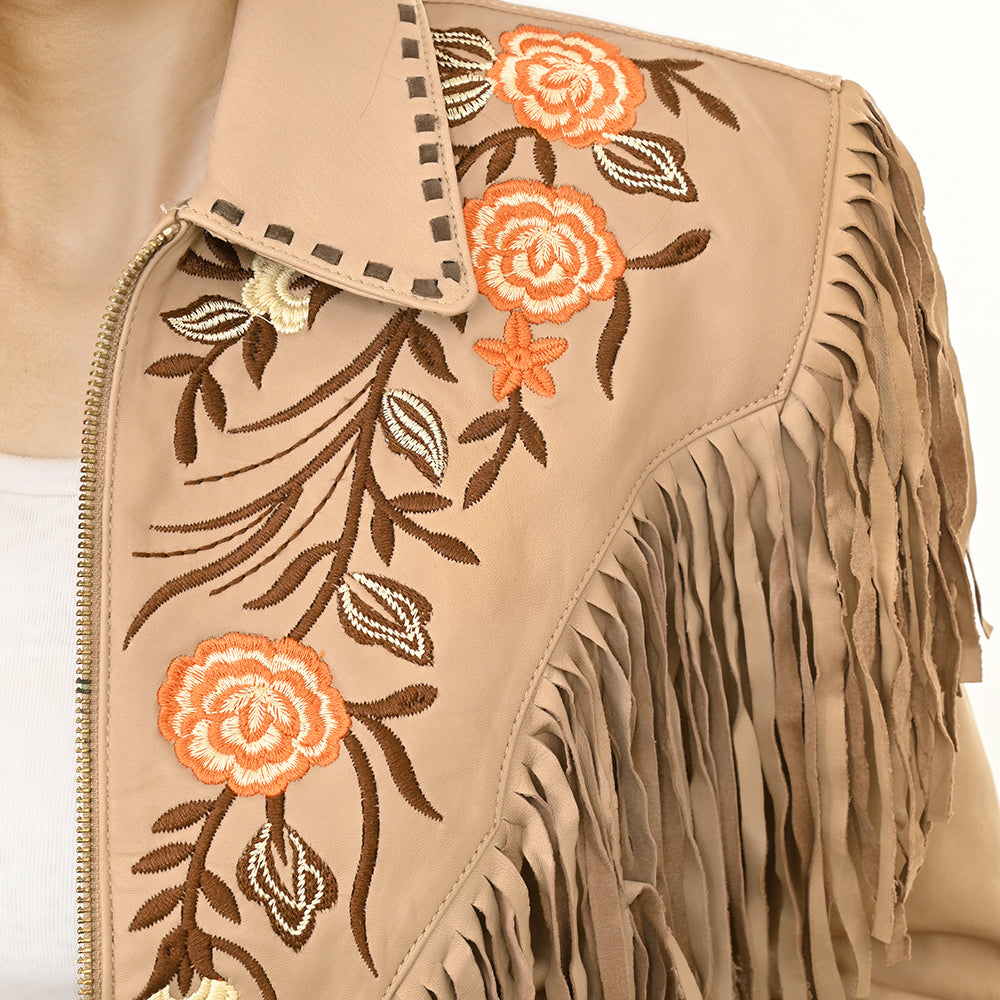 ADJKT045 Genuine Leather Women Shirt Jacket Dress