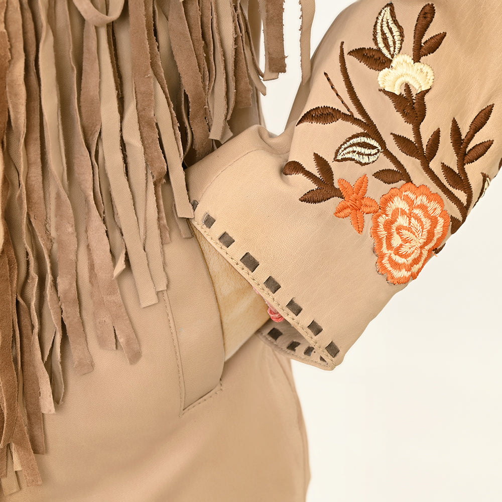 ADJKT045 Genuine Leather Women Shirt Jacket Dress