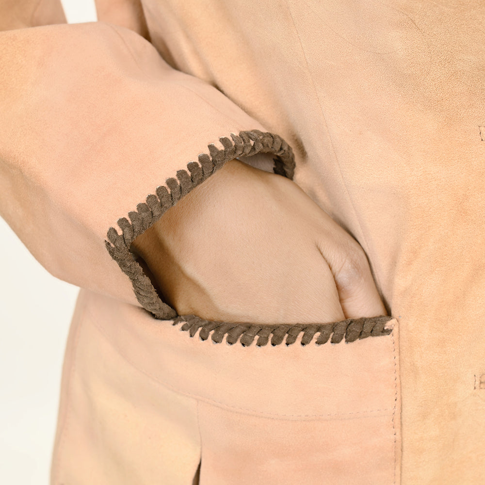 ADBZ058 Genuine Leather Women shirt Blazer jacket