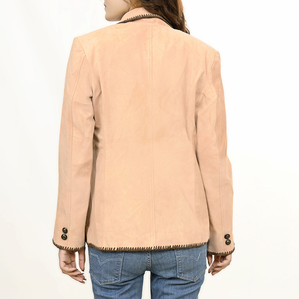 ADBZ058 Genuine Leather Women shirt Blazer jacket