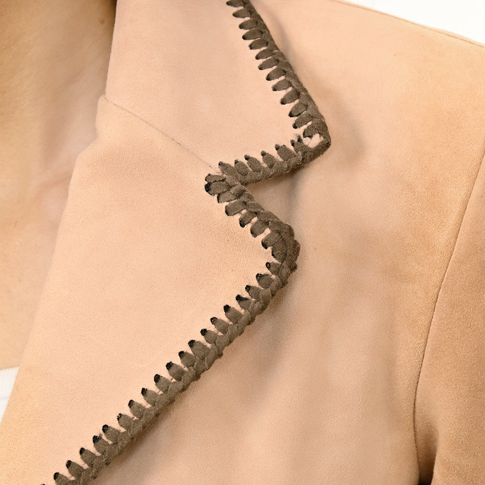 ADBZ058 Genuine Leather Women shirt Blazer jacket