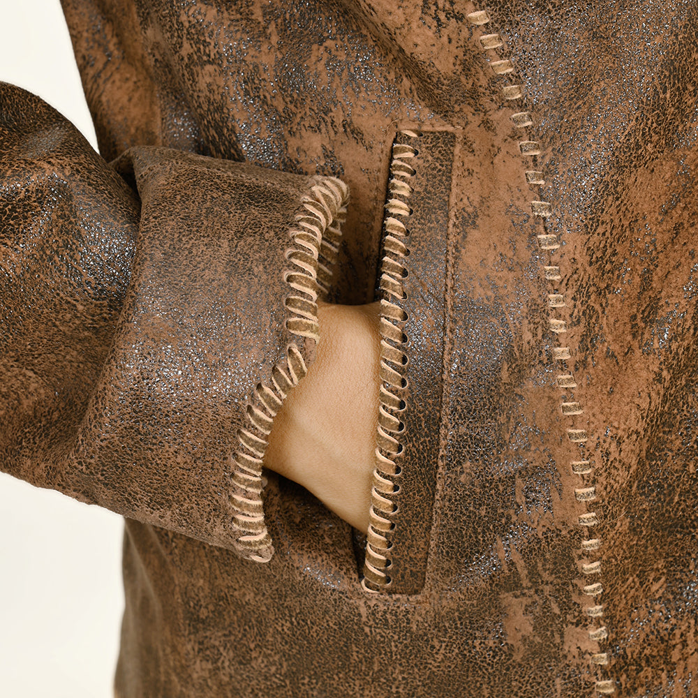 ADBZ059 Genuine Leather Women shirt Blazer jacket