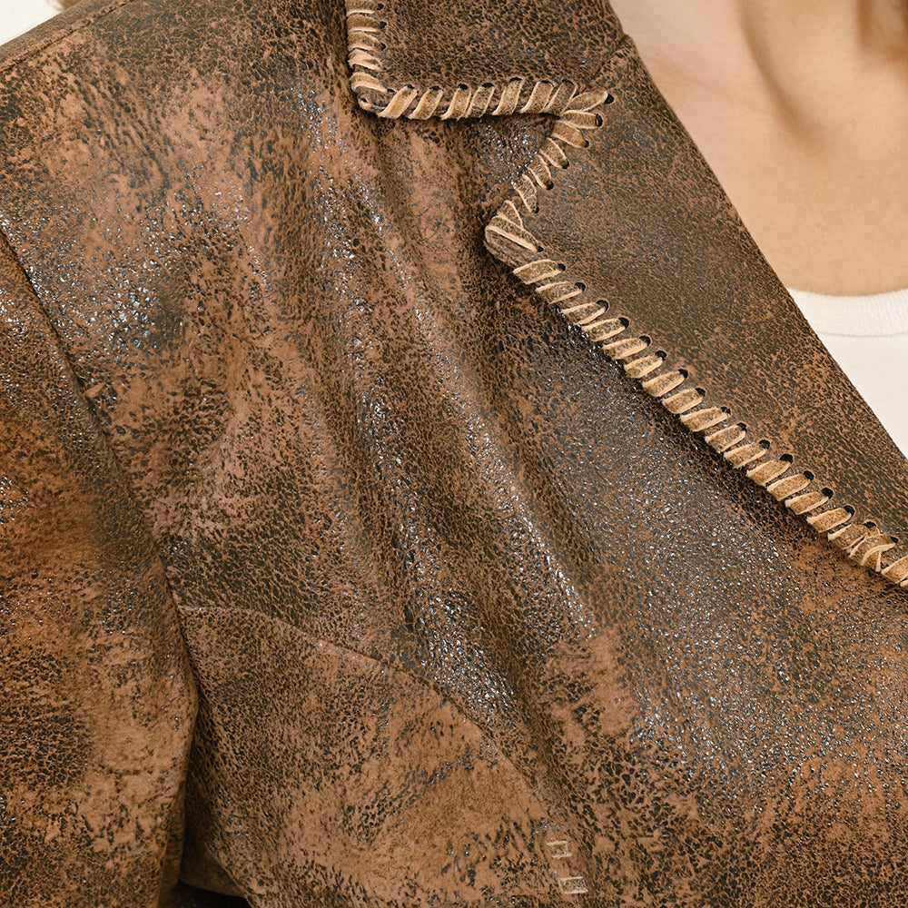 ADBZ059 Genuine Leather Women shirt Blazer jacket