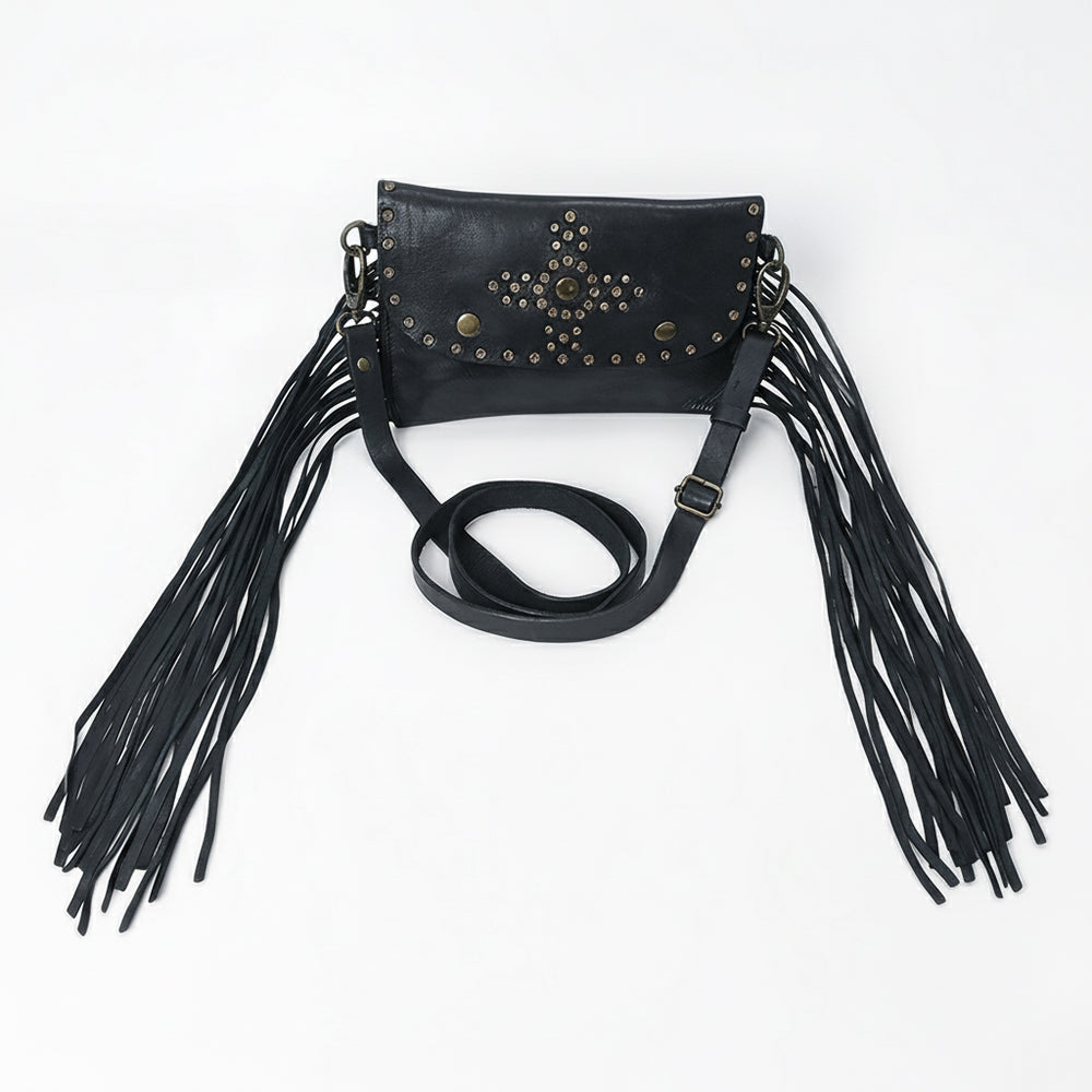 SWC147 Compact Leather Fringes Crossbody