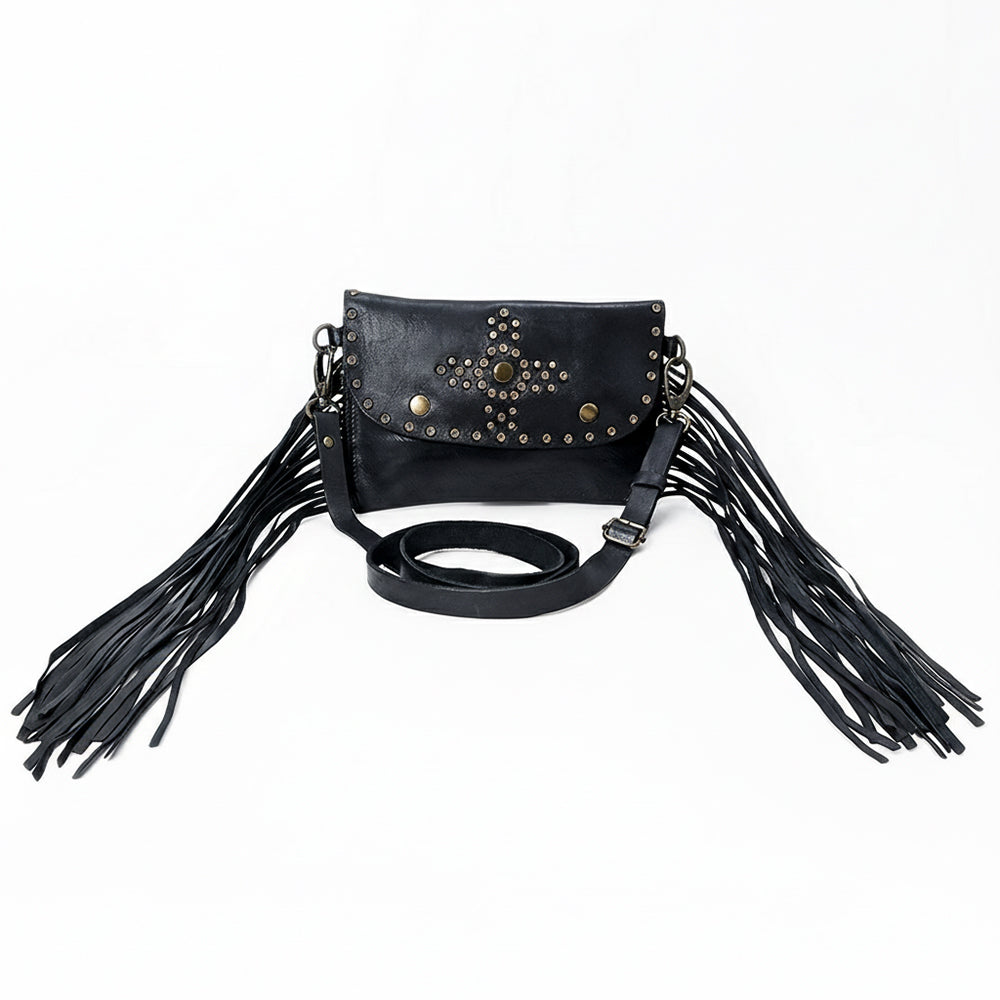SWC147 Compact Leather Fringes Crossbody