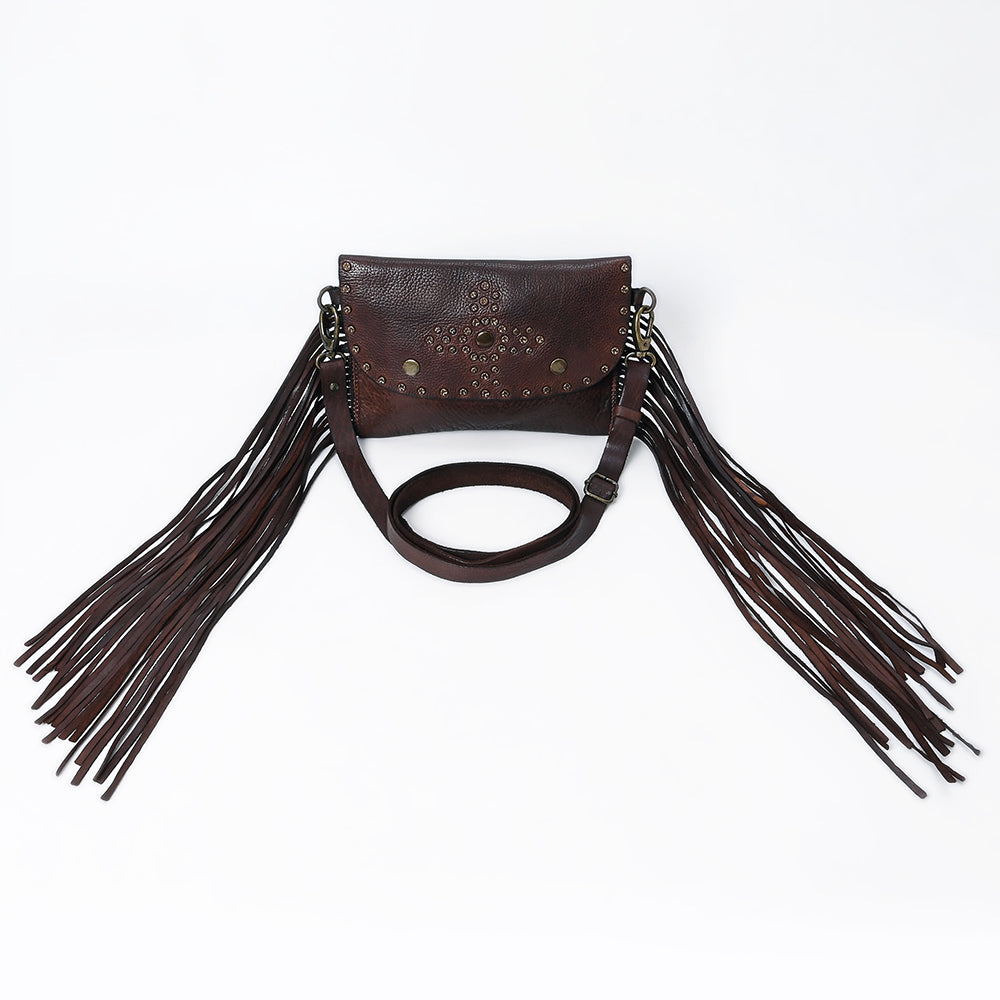 SWC147 Compact Leather Fringes Crossbody
