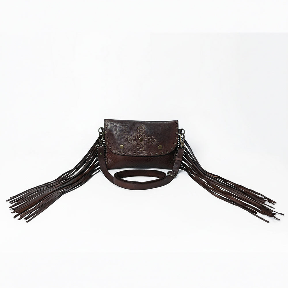 SWC147 Compact Leather Fringes Crossbody