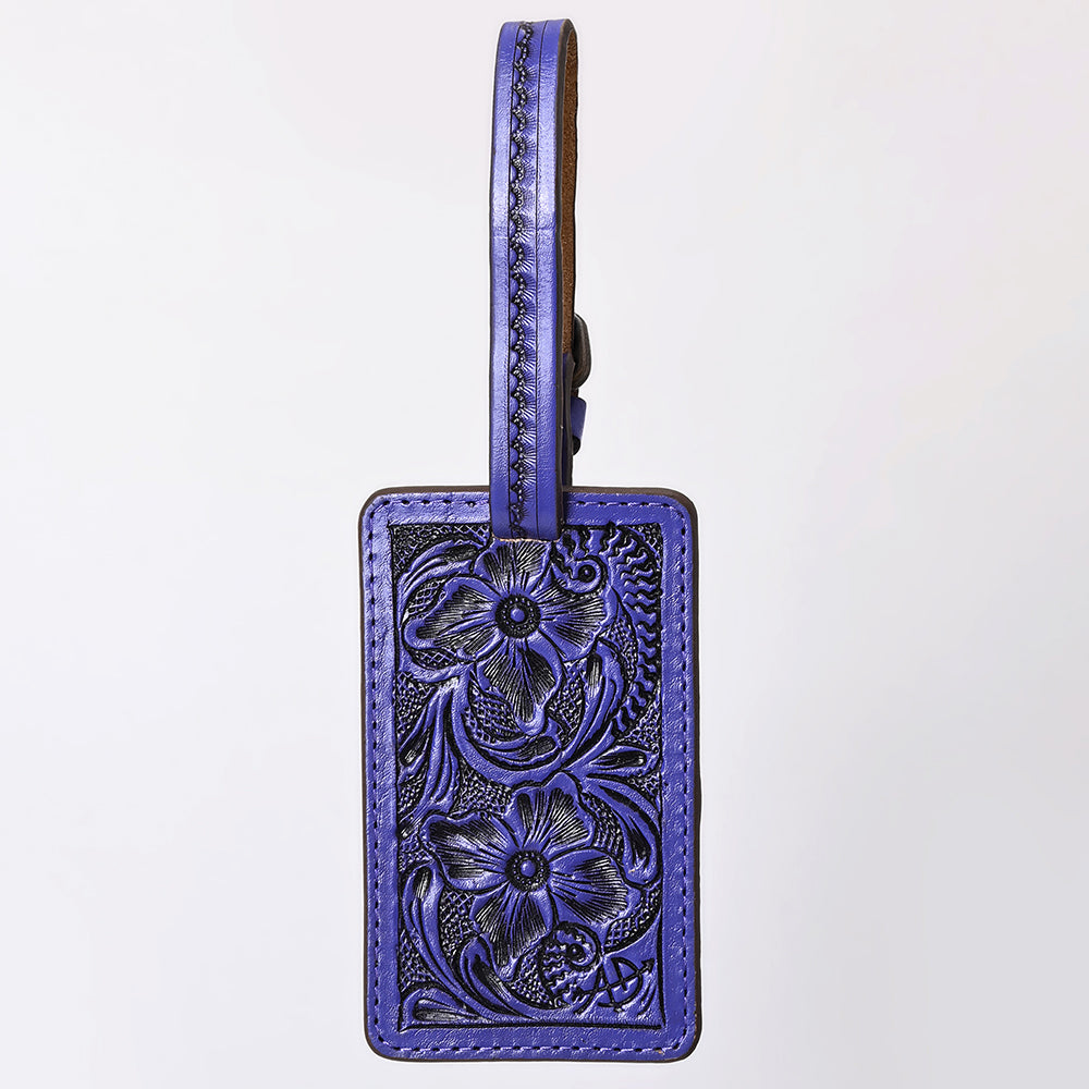 ADBG1462 American Darling Western Leather Hand-Tooled Card Holder with Strap - Genuine Leather Travel ID Tag