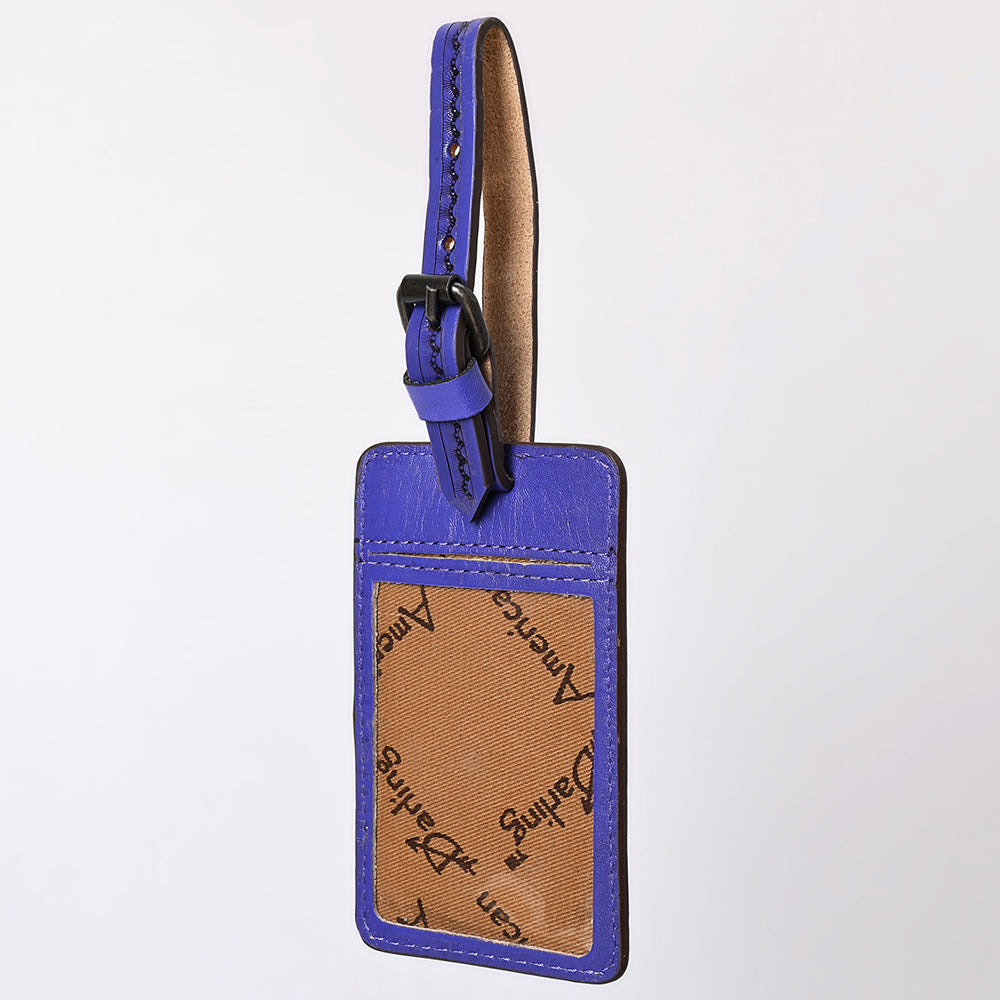 ADBG1462 American Darling Western Leather Hand-Tooled Card Holder with Strap - Genuine Leather Travel ID Tag
