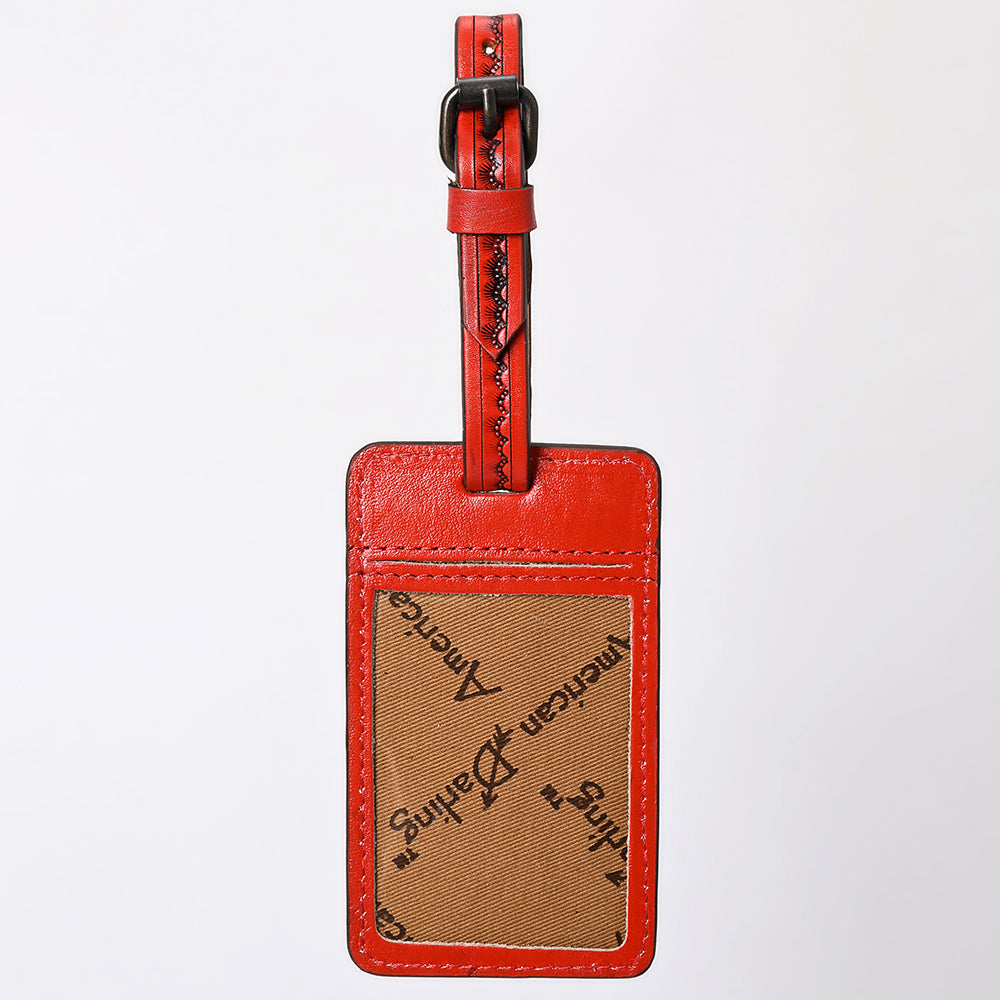 ADBG1462 American Darling Western Leather Hand-Tooled Card Holder with Strap - Genuine Leather Travel ID Tag