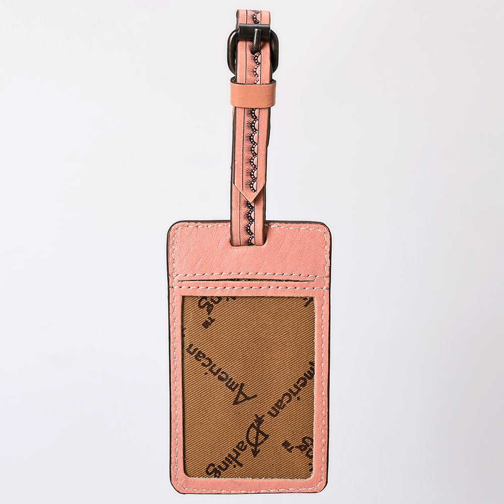 ADBG1462 American Darling Western Leather Hand-Tooled Card Holder with Strap - Genuine Leather Travel ID Tag