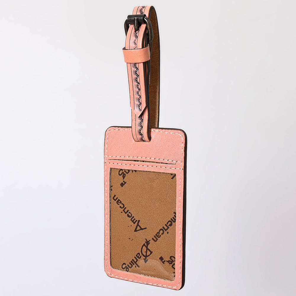 ADBG1462 American Darling Western Leather Hand-Tooled Card Holder with Strap - Genuine Leather Travel ID Tag