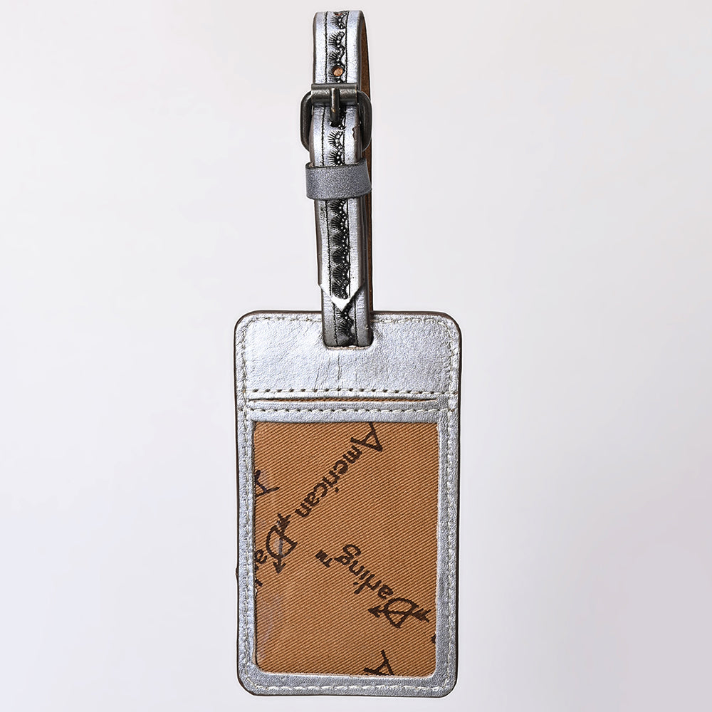 ADBG1462 American Darling Western Leather Hand-Tooled Card Holder with Strap - Genuine Leather Travel ID Tag