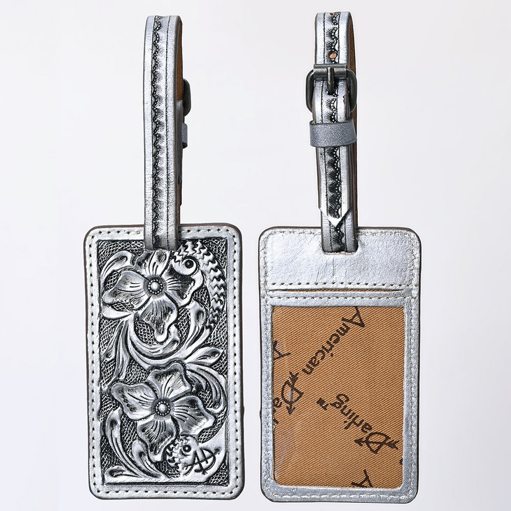 ADBG1462 American Darling Western Leather Hand-Tooled Card Holder with Strap - Genuine Leather Travel ID Tag