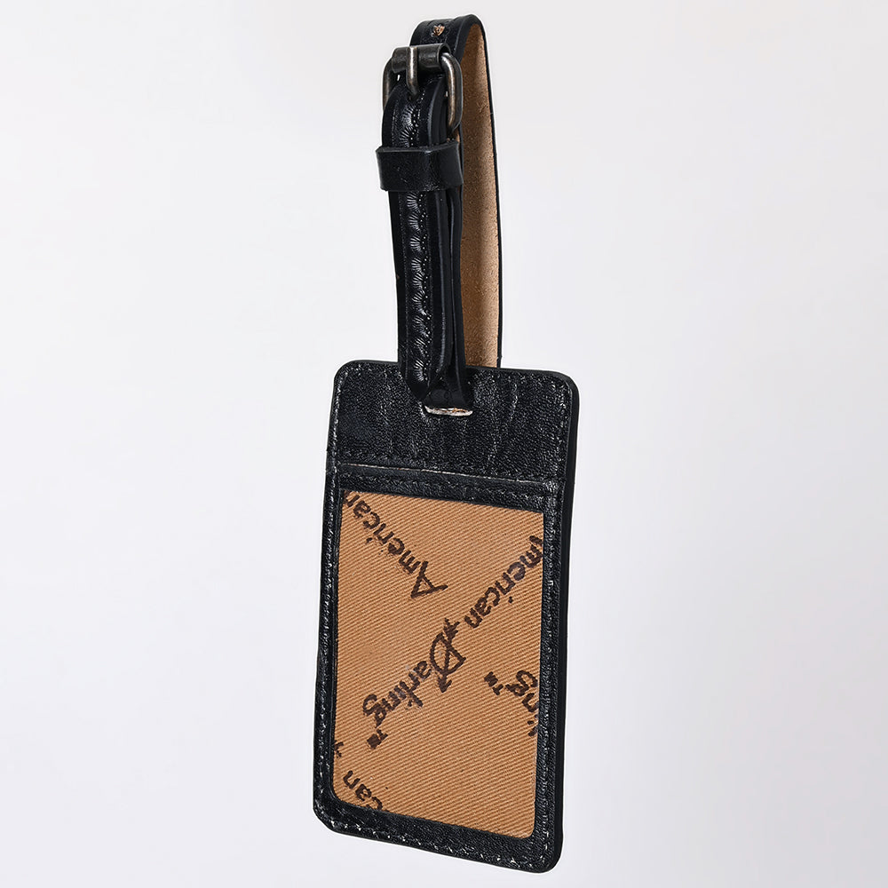 ADBG1462 American Darling Western Leather Hand-Tooled Card Holder with Strap - Genuine Leather Travel ID Tag