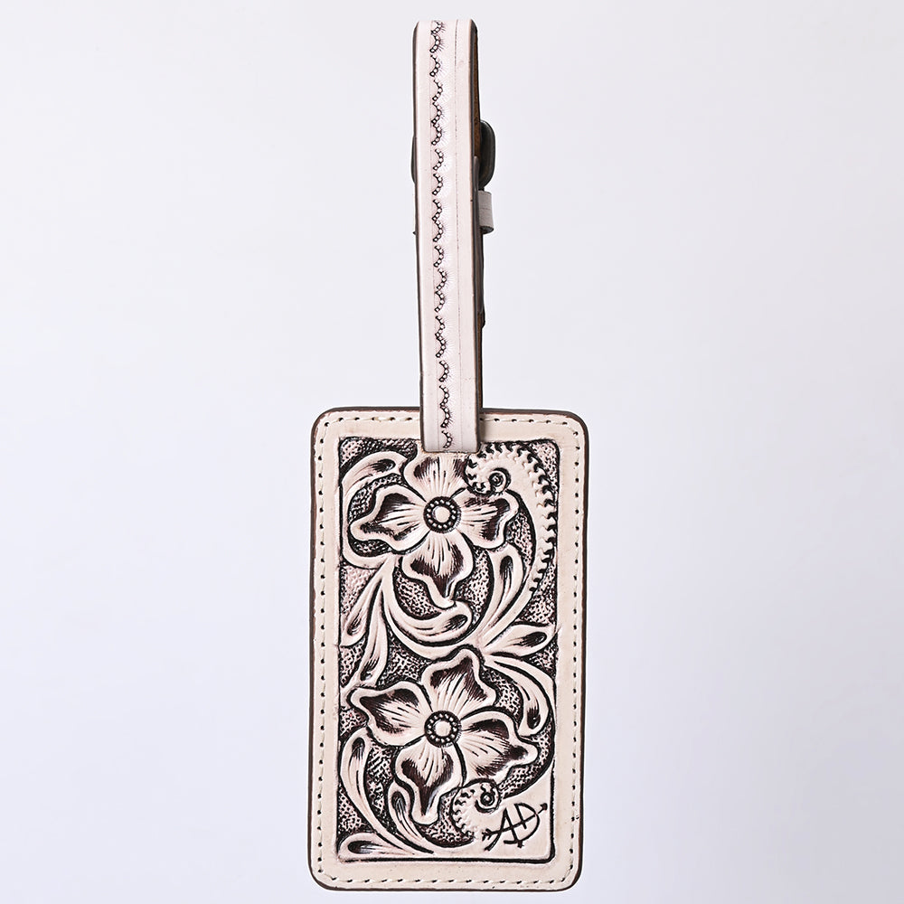 ADBG1462 American Darling Western Leather Hand-Tooled Card Holder with Strap - Genuine Leather Travel ID Tag