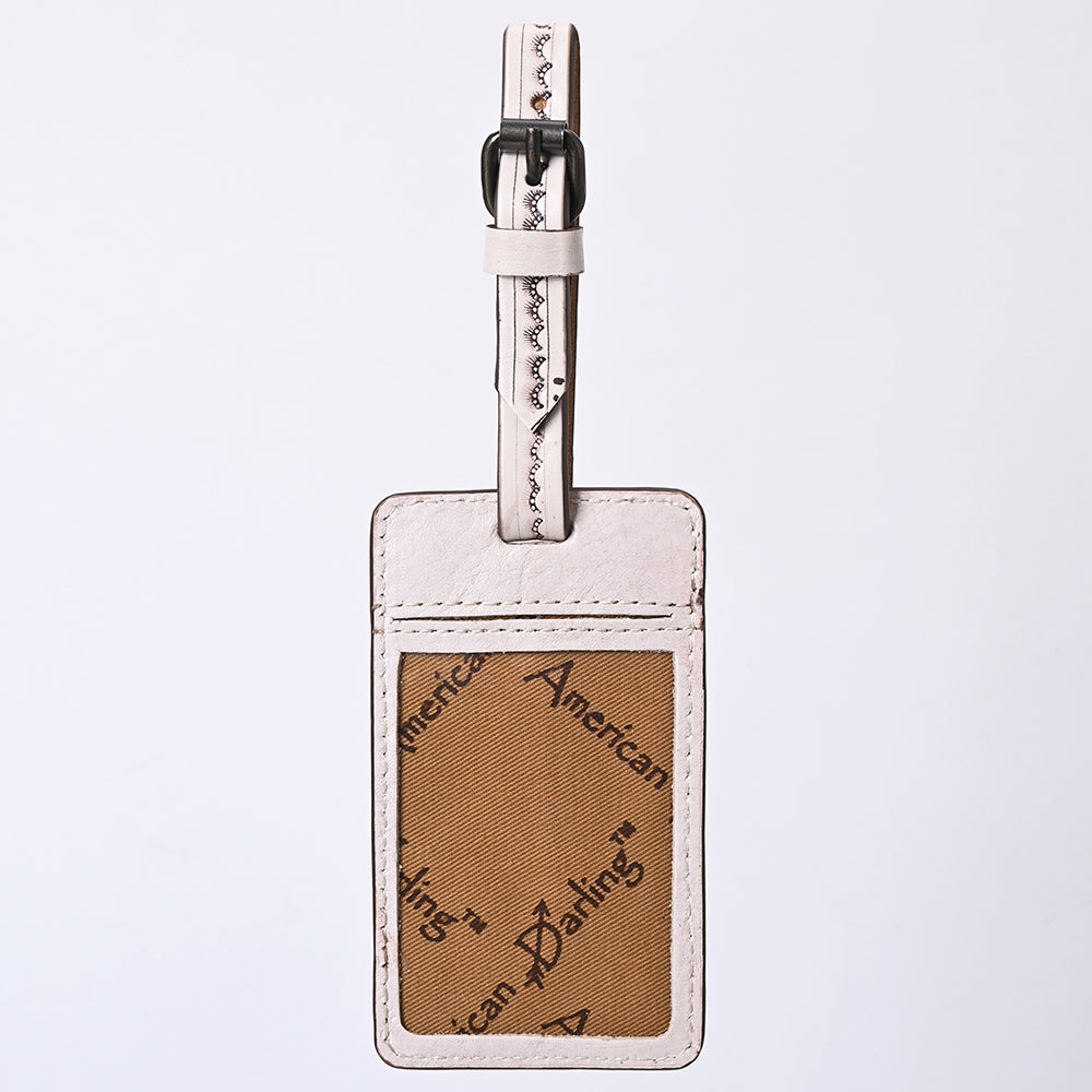 ADBG1462 American Darling Western Leather Hand-Tooled Card Holder with Strap - Genuine Leather Travel ID Tag