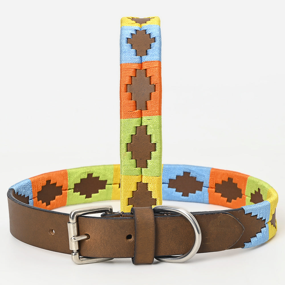 BEG102-Western Leather Dog Collar