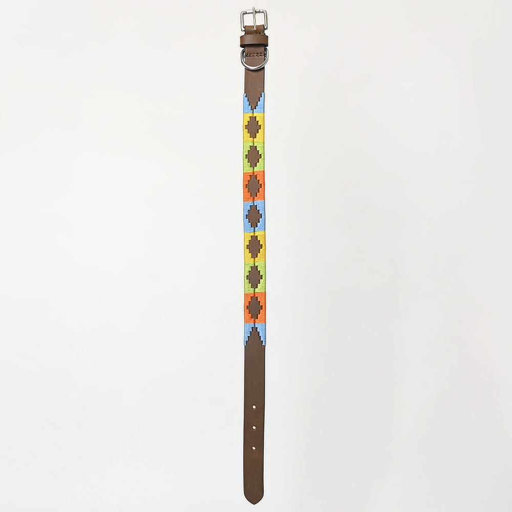 BEG102-Western Leather Dog Collar
