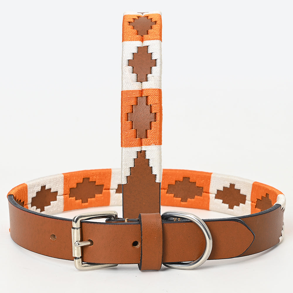 BEG105-Western Leather Dog Collar