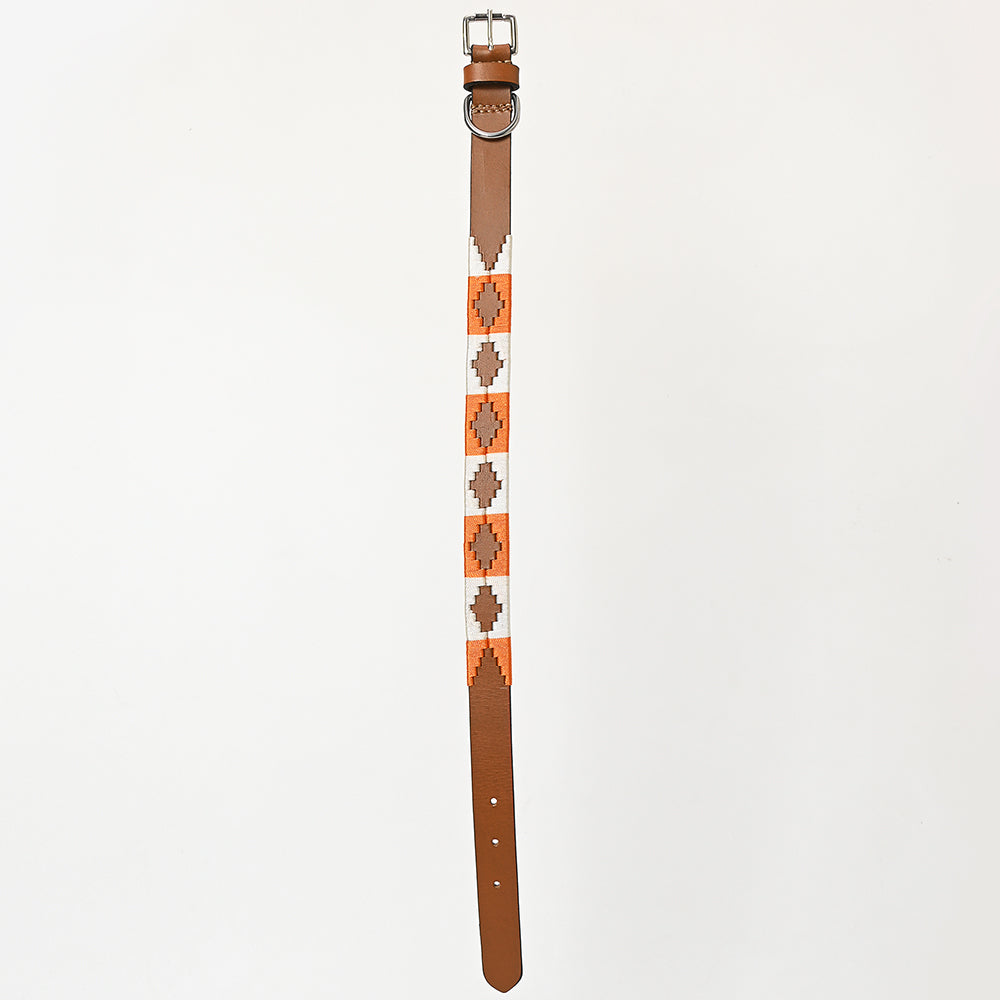 BEG105-Western Leather Dog Collar